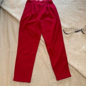 Vintage Red Hi Rise Tapered Wool Blend Alley Cat Pants